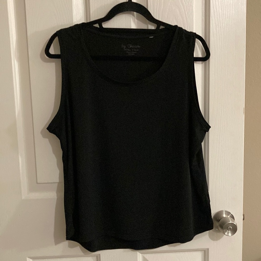 Chico’s Nylon camisole black size 3. 
92% Nylon 8% spandex. Made in Indonesia.